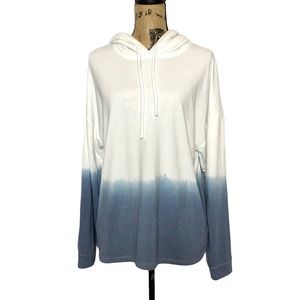 Urban Daisy Blue White Tie Dye Drop Shoulder Hoodie